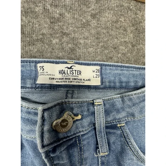 Hollister Womens Jeans Size 7S (28x29) Curvy High-Rise Vintage Flare Blue - Picture 7 of 8